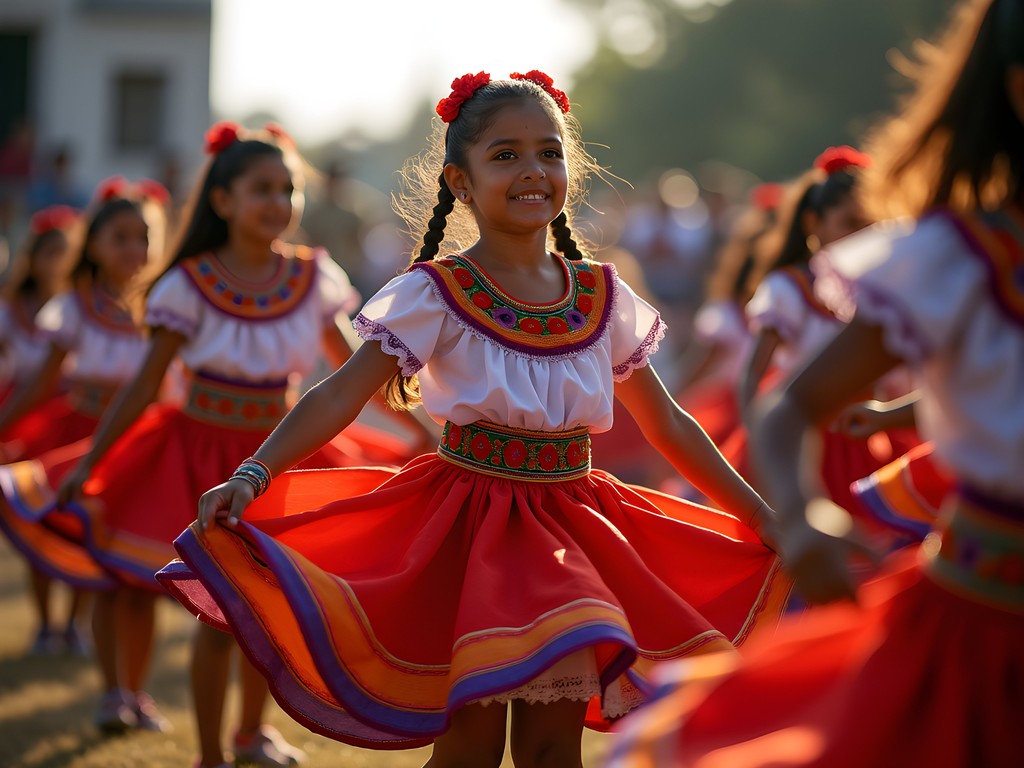 Traditional Paraguayan dancers performing at cultural festival in Fernando de la Mora with colorful traditional clothing