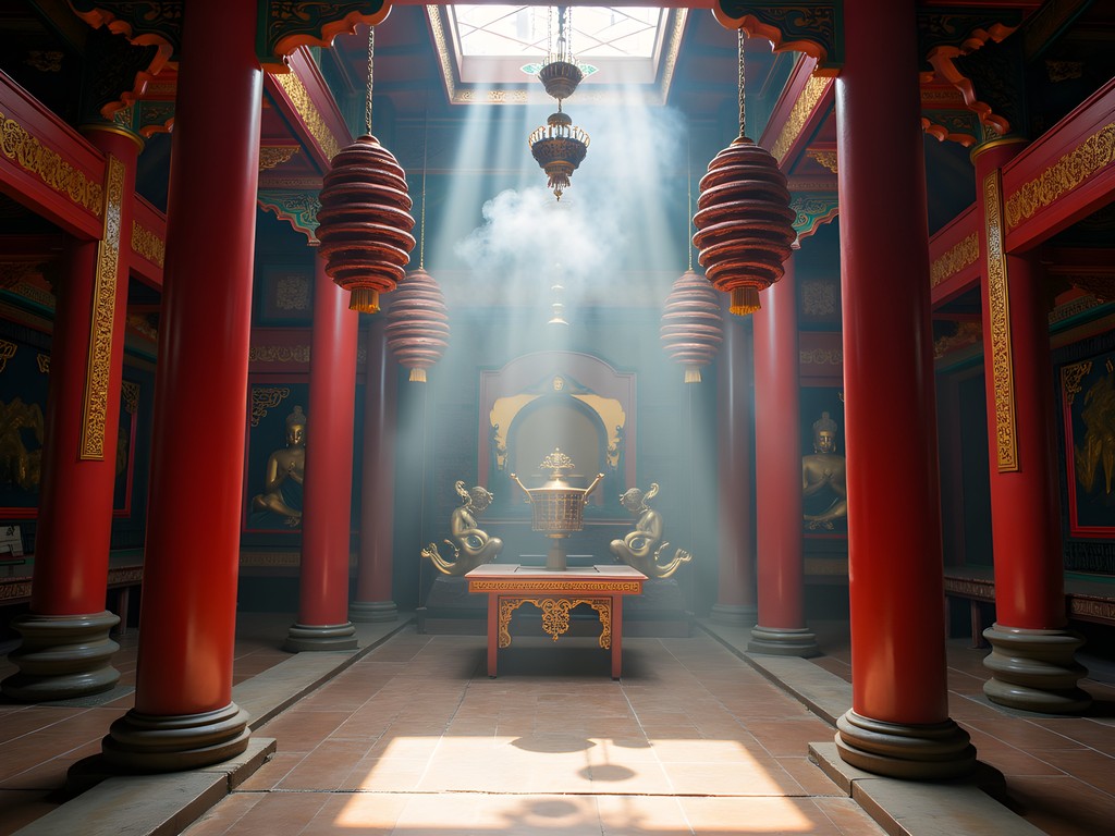 Spiral incense coils hanging from ceiling at Thien Hau Temple in Ho Chi Minh City
