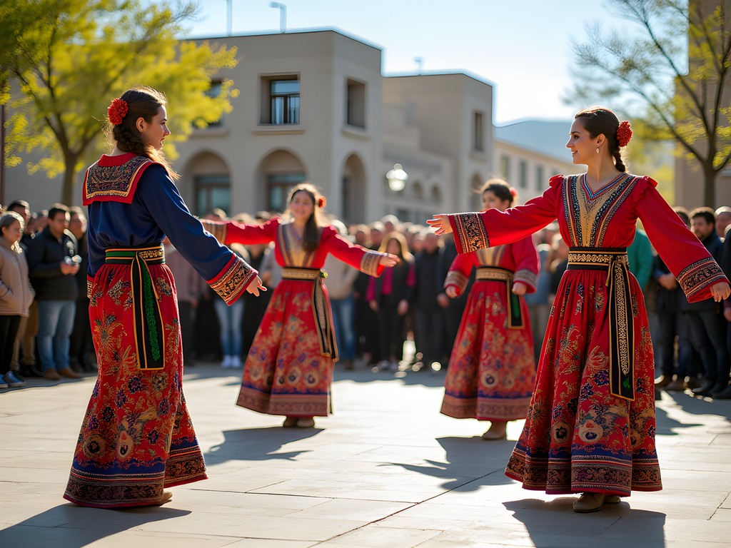 Traditional Navruz celebration in Kulob with dancers in colorful traditional clothing