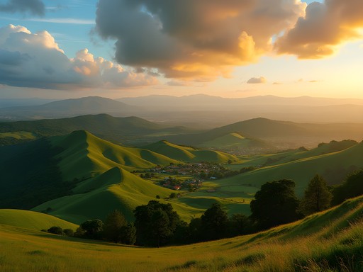 Panoramic sunset view from Biharwe Hill showing Mbarara's surrounding landscape