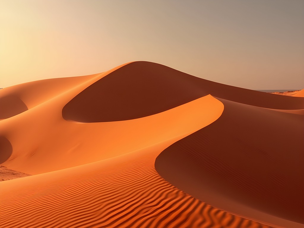 Abstract minimalist photography of sharp shadow lines across red sand dunes in Mui Ne
