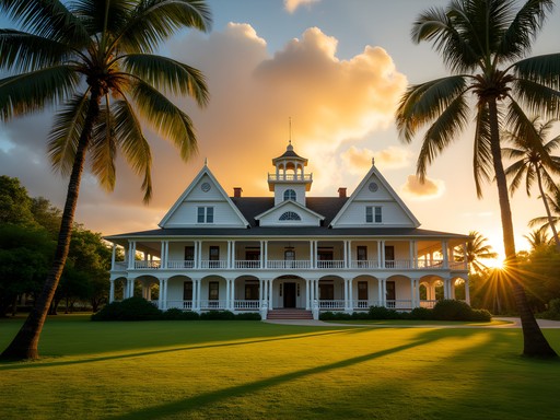Tonga's Royal Palace in Nuku'alofa during golden hour