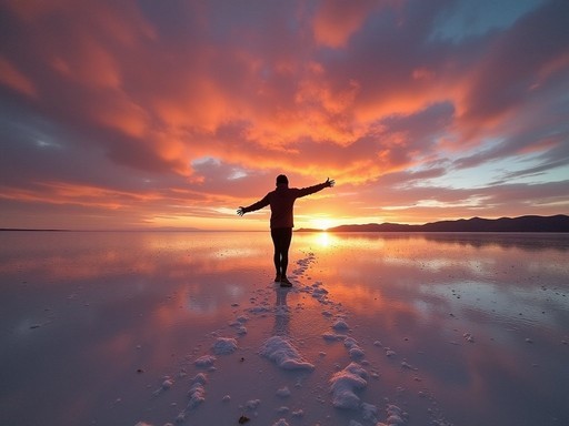 Golden hour photography on Salar de Uyuni
