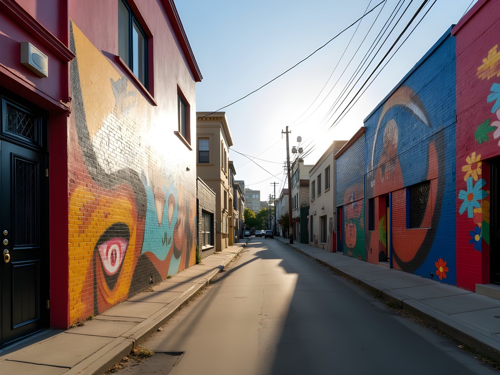 Colorful street art murals in San Francisco's Mission District