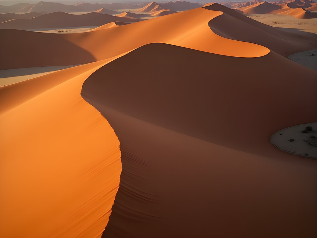Abstract patterns of light and shadow on Sossusvlei sand dunes