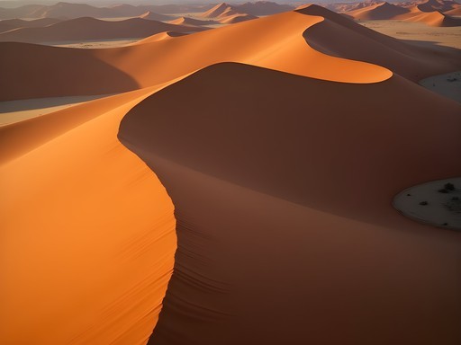 Abstract patterns of light and shadow on Sossusvlei sand dunes