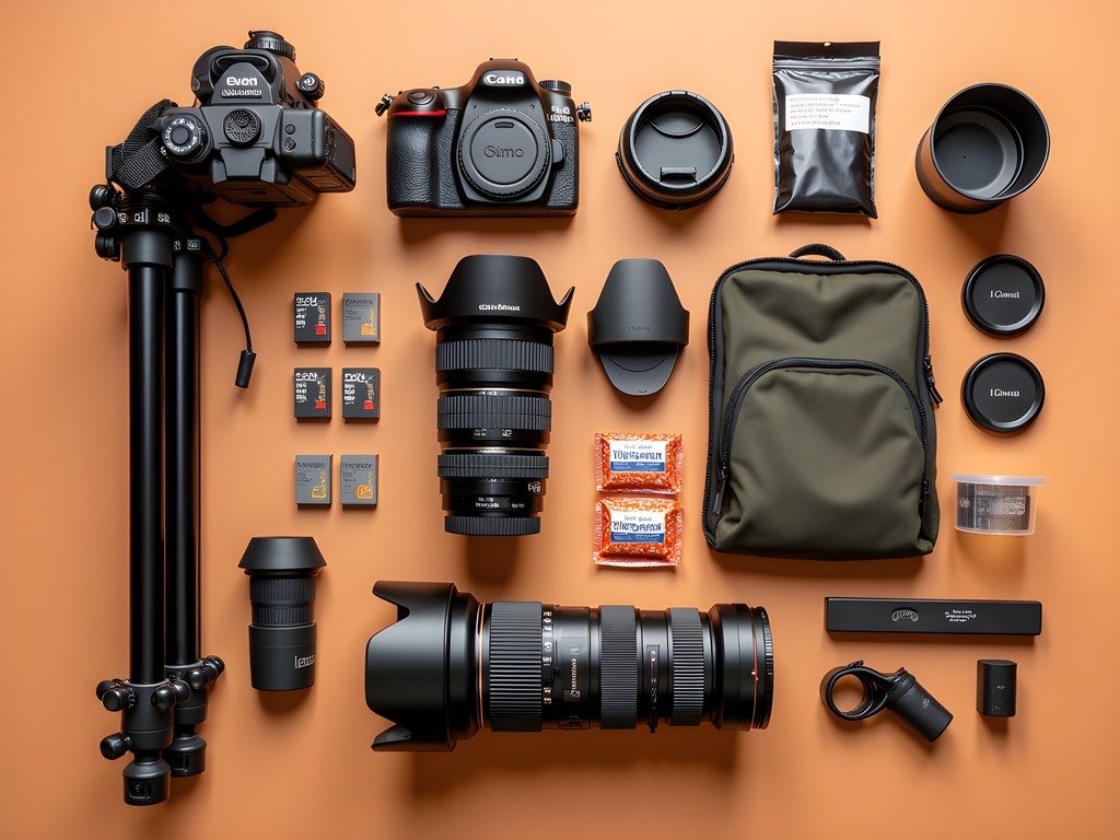 Essential photography gear layout for Sossusvlei desert expedition