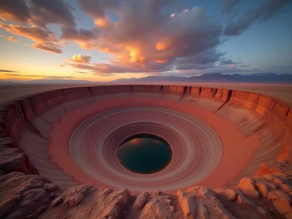 Dramatic sunset over the geological formations of Maragua Crater near Sucre, Bolivia
