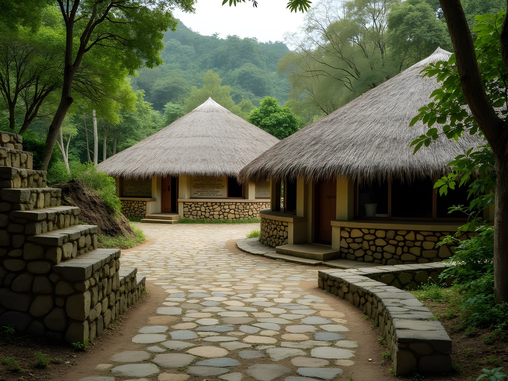 Traditional structures at Pueblito archaeological site in Tayrona National Park