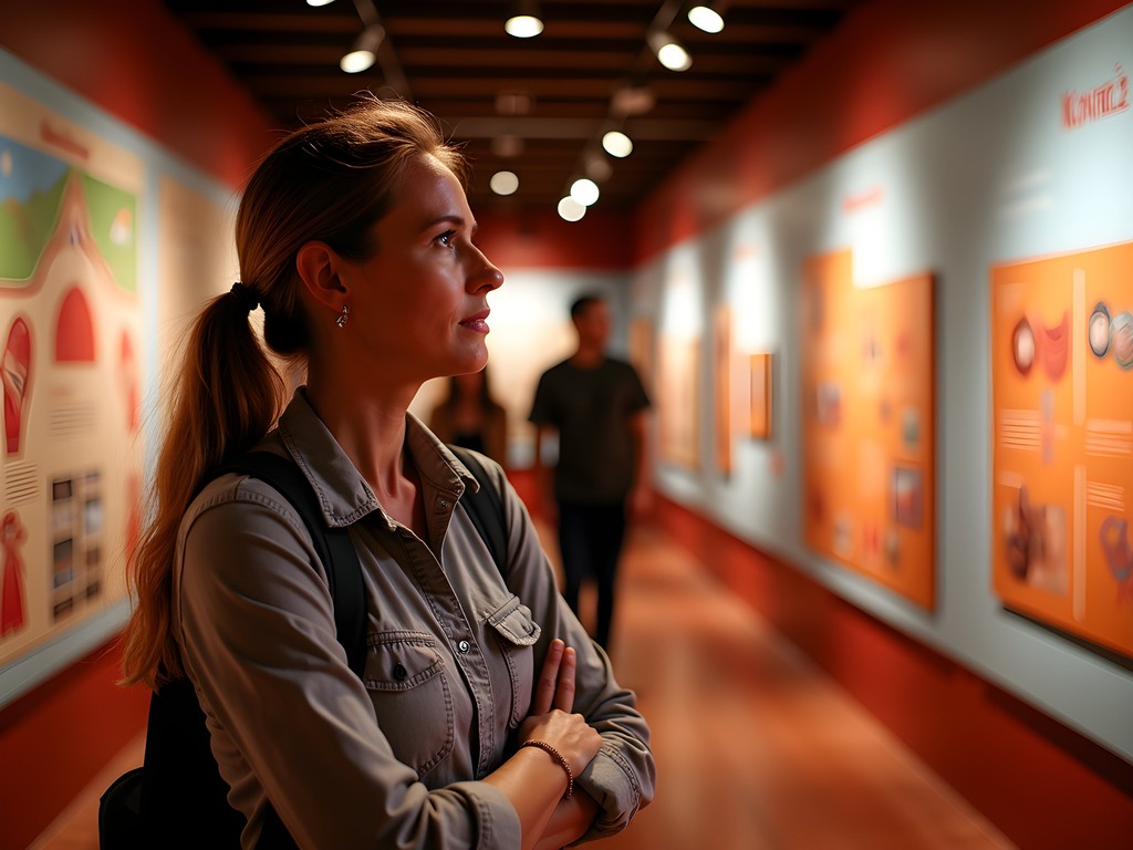 Photographer learning about Aboriginal cultural significance at Uluru Cultural Centre