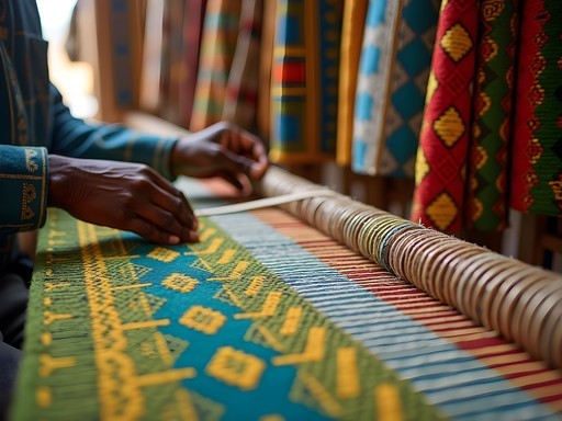 Traditional Kente cloth weaving demonstration in Accra
