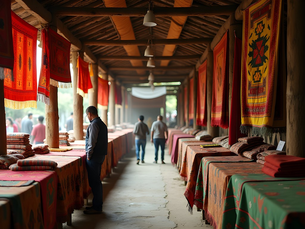Colorful traditional Malagasy textiles at Antsiranana central market