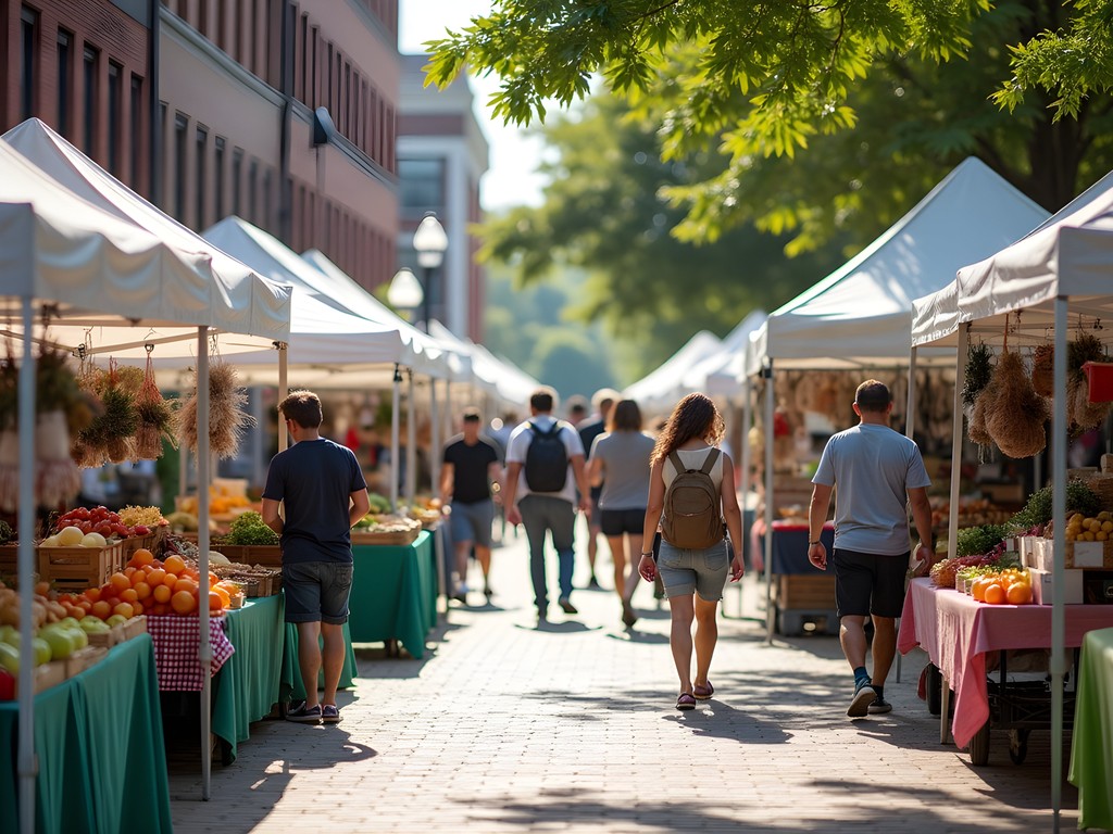 Bustling Saturday Farm Market on College Avenue in downtown Appleton