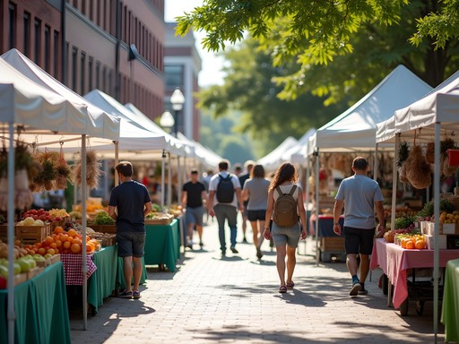 Bustling Saturday Farm Market on College Avenue in downtown Appleton