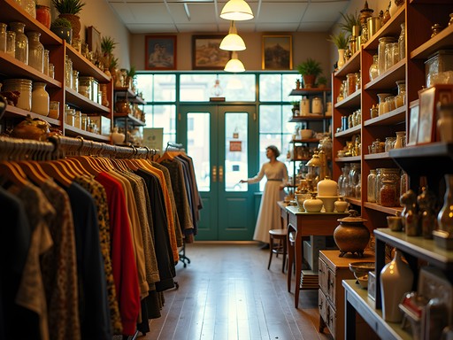 Colorful display of vintage items in an Appleton secondhand shop
