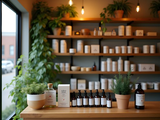 Interior of a wellness shop in Appleton with natural products displayed