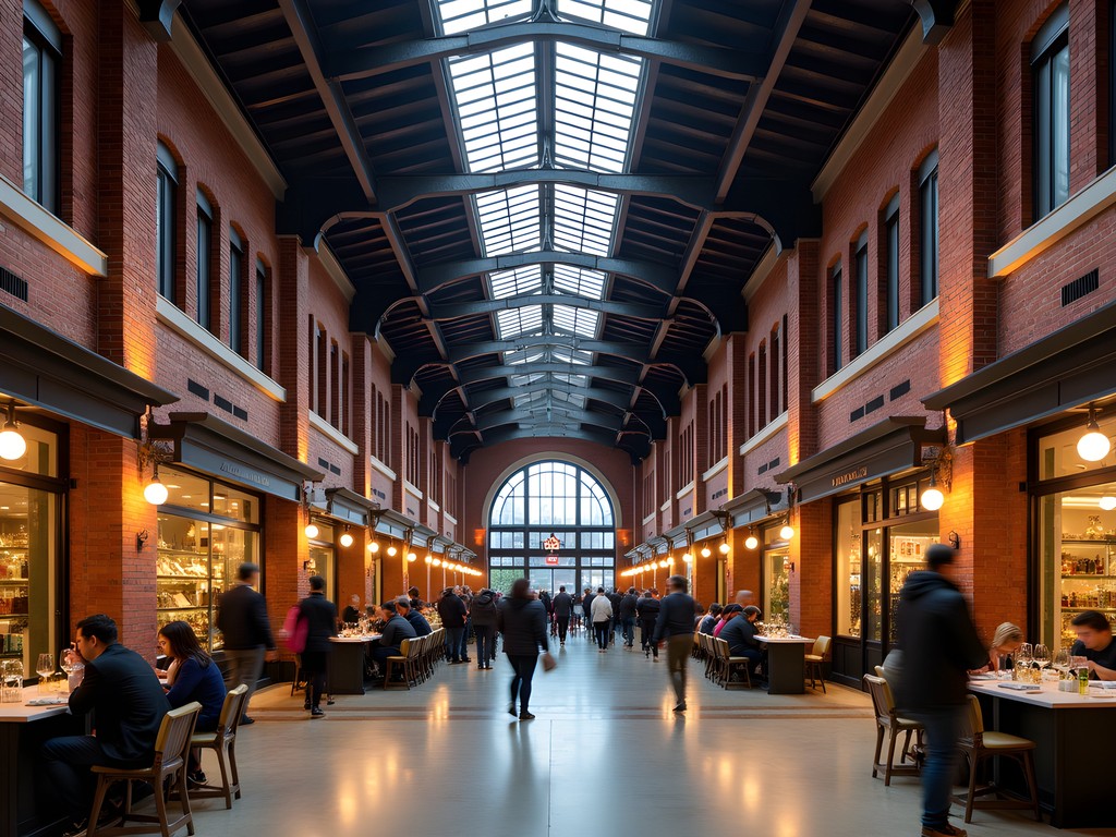 The bustling interior of Ponce City Market with shops and food hall