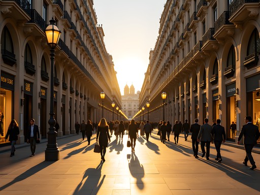 Luxury storefronts along Passeig de Gràcia with modernist architecture