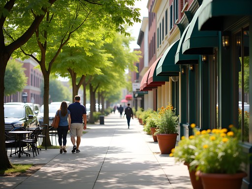 Charming Main Street in Old Bellevue with its boutique storefronts and tree-lined sidewalks