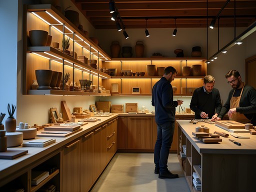 Artisanal Swiss craft boutique in Bern displaying handmade items