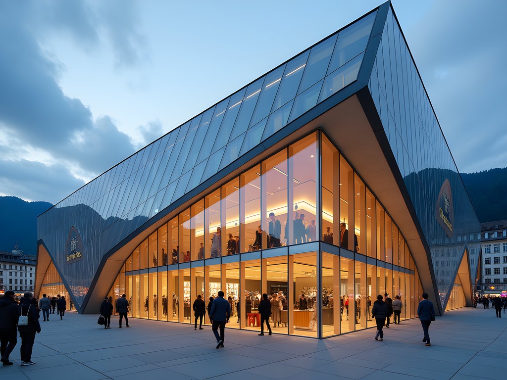 Modern architecture of Westside Shopping Center in Bern