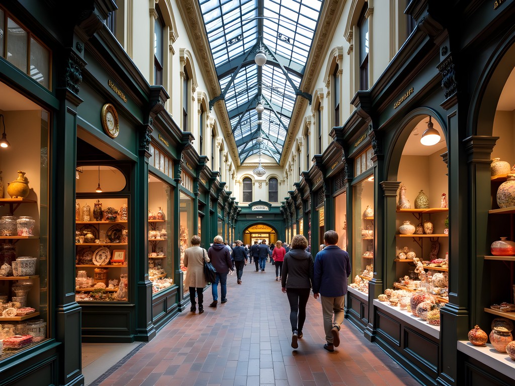 Artisan shops inside The Arcade Mall in Bridgeport