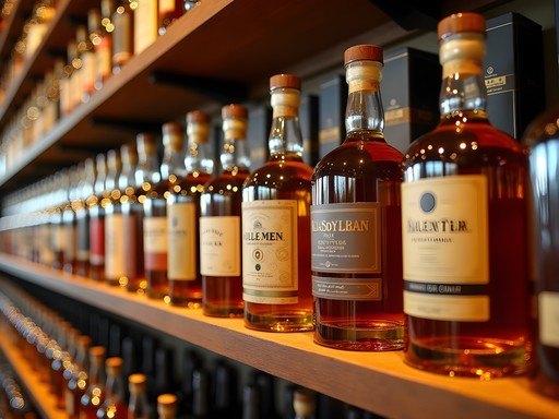 Extensive collection of premium Caribbean rums in a Cole Bay spirits shop