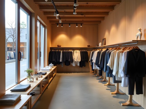 Stylish independent boutique in Fukuoka's Daimyo district with minimalist Japanese design