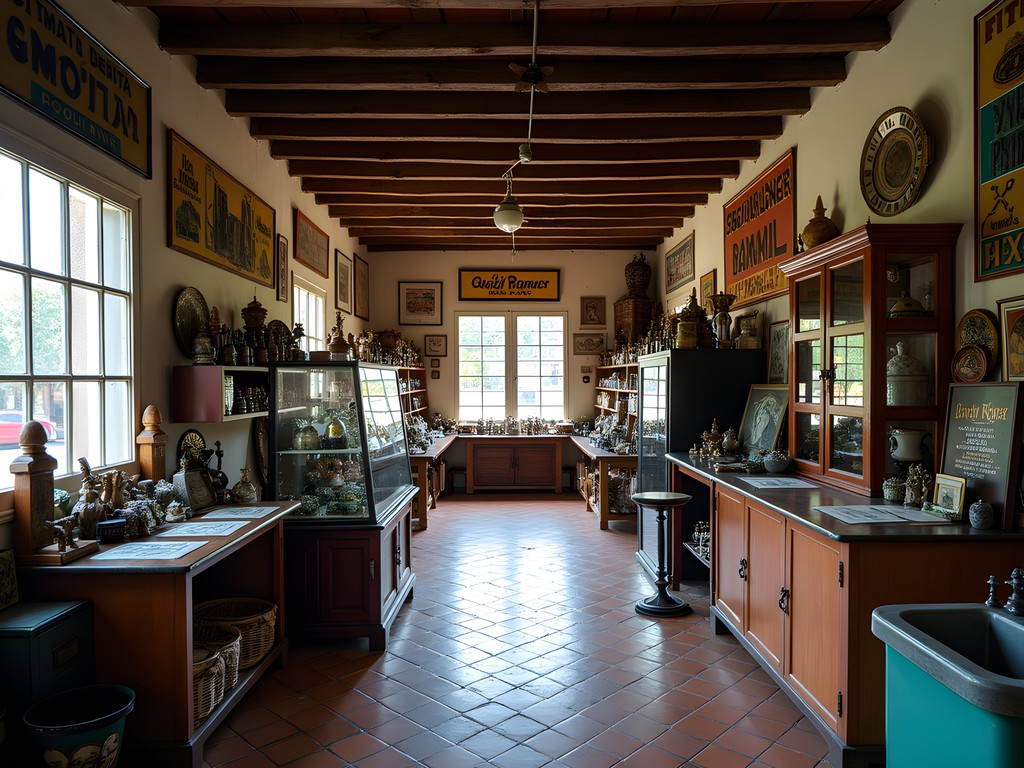 Interior of a vintage shop in Guaynabo showing curated Puerto Rican memorabilia and collectibles