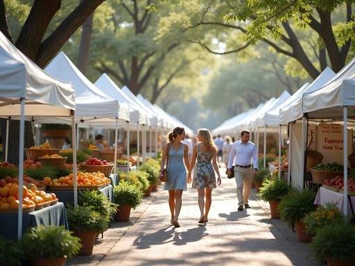 Sea Pines Farmers & Artisans Market with local vendors and spring produce displays