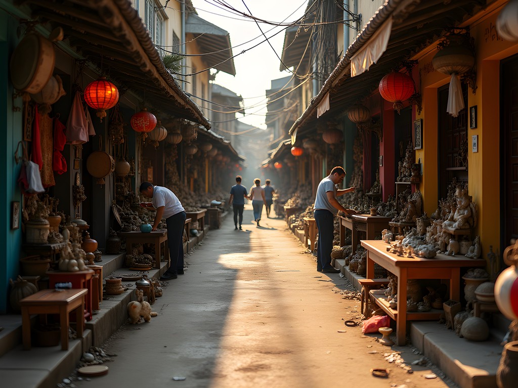 Antique shops on Le Cong Kieu Street in Ho Chi Minh City