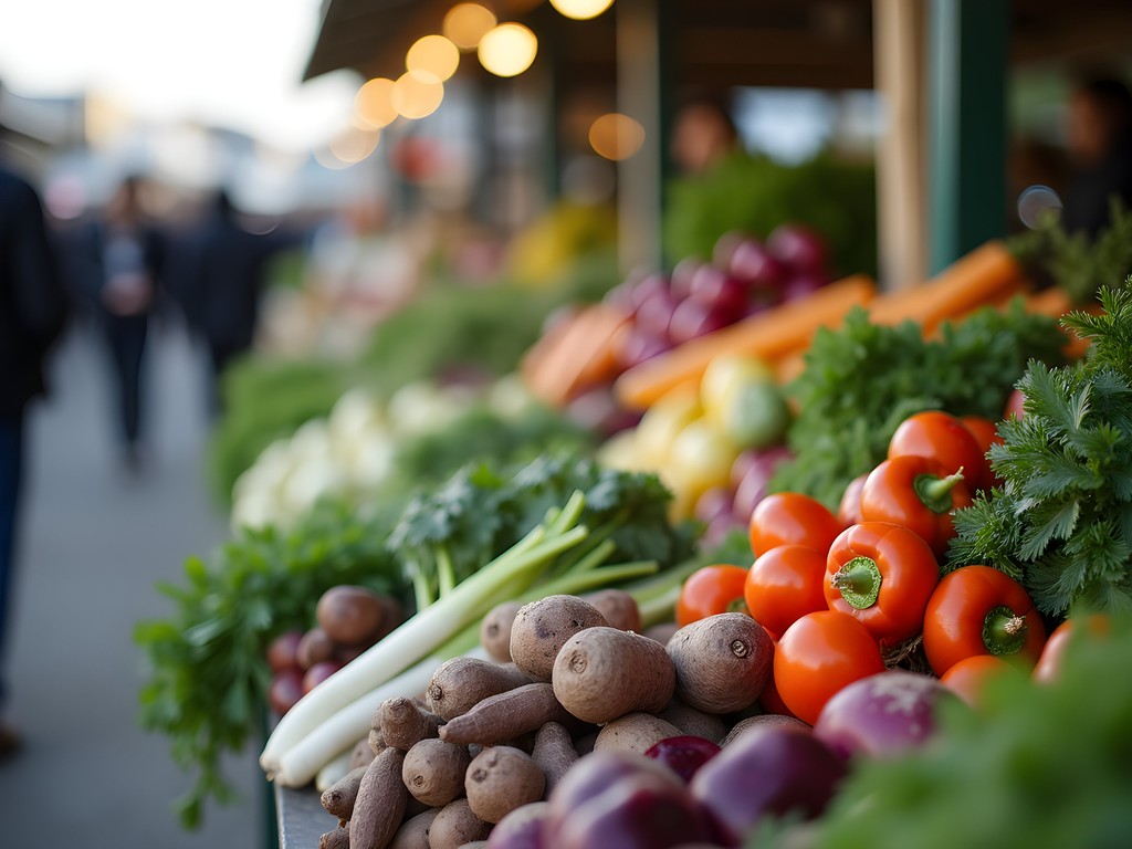 Vibrant display of local Southland produce at Invercargill Farmers' Market