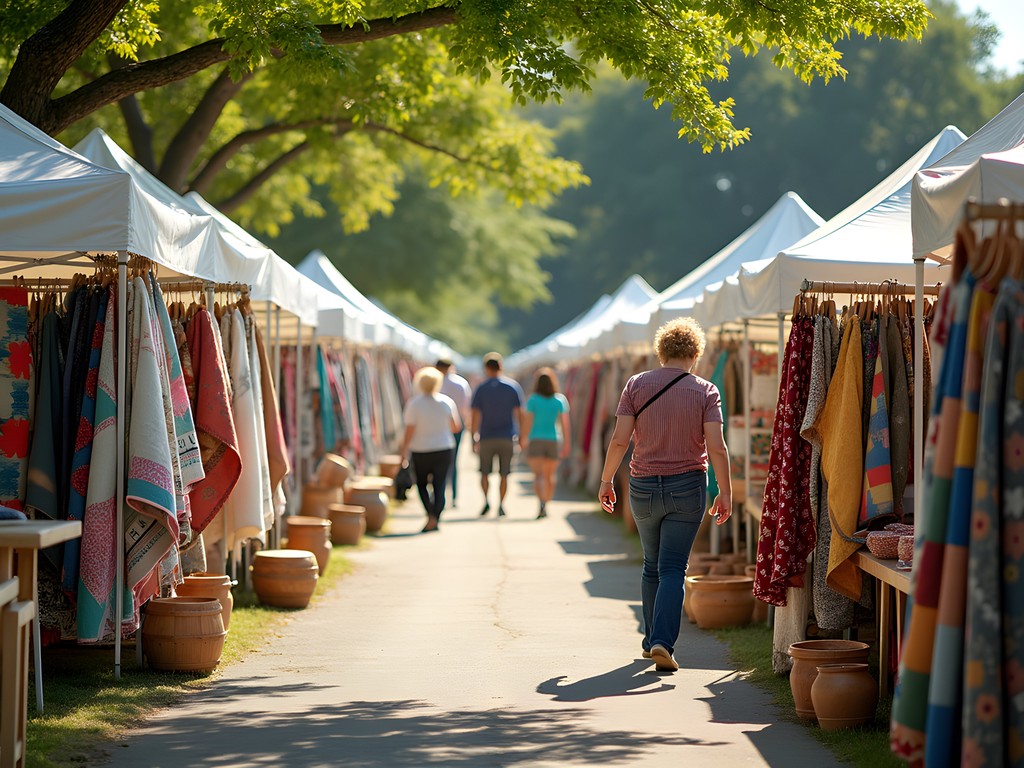 Handmade quilts and crafts at West Tennessee Farmers Market in Jackson