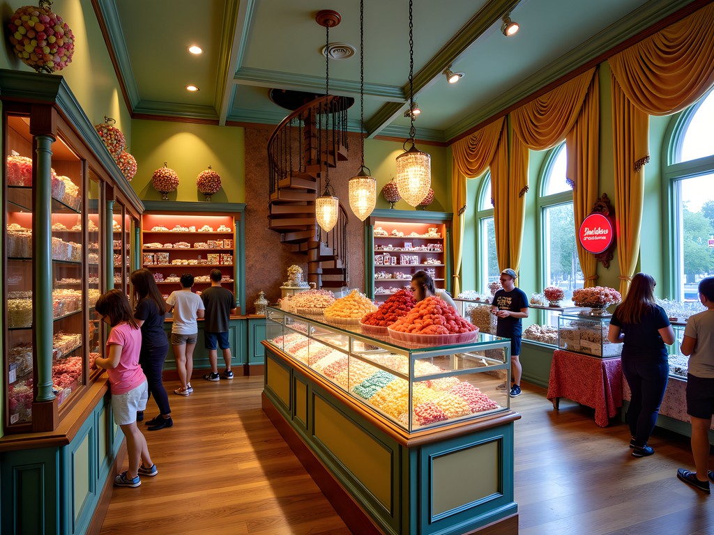 Colorful interior of Sweet Pete's candy store in historic downtown Jacksonville building