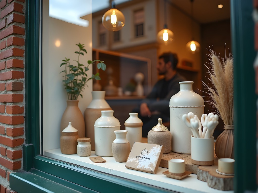 Artfully arranged boutique window display in Kansas City Crossroads Arts District