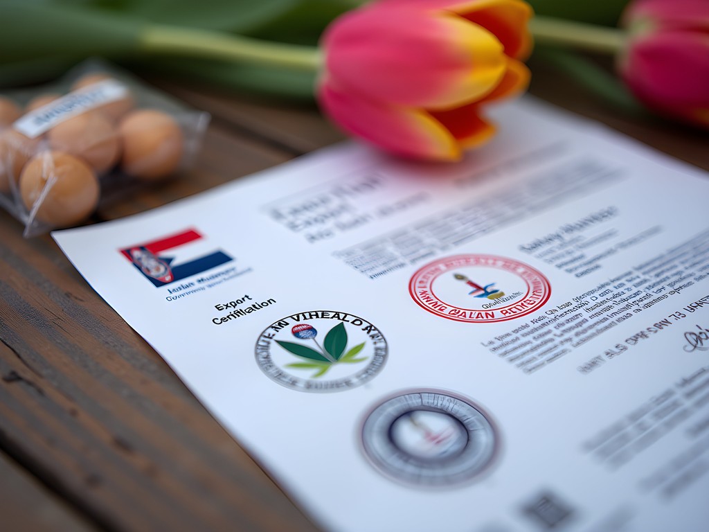 Export certification documents for tulip bulbs purchased at Keukenhof