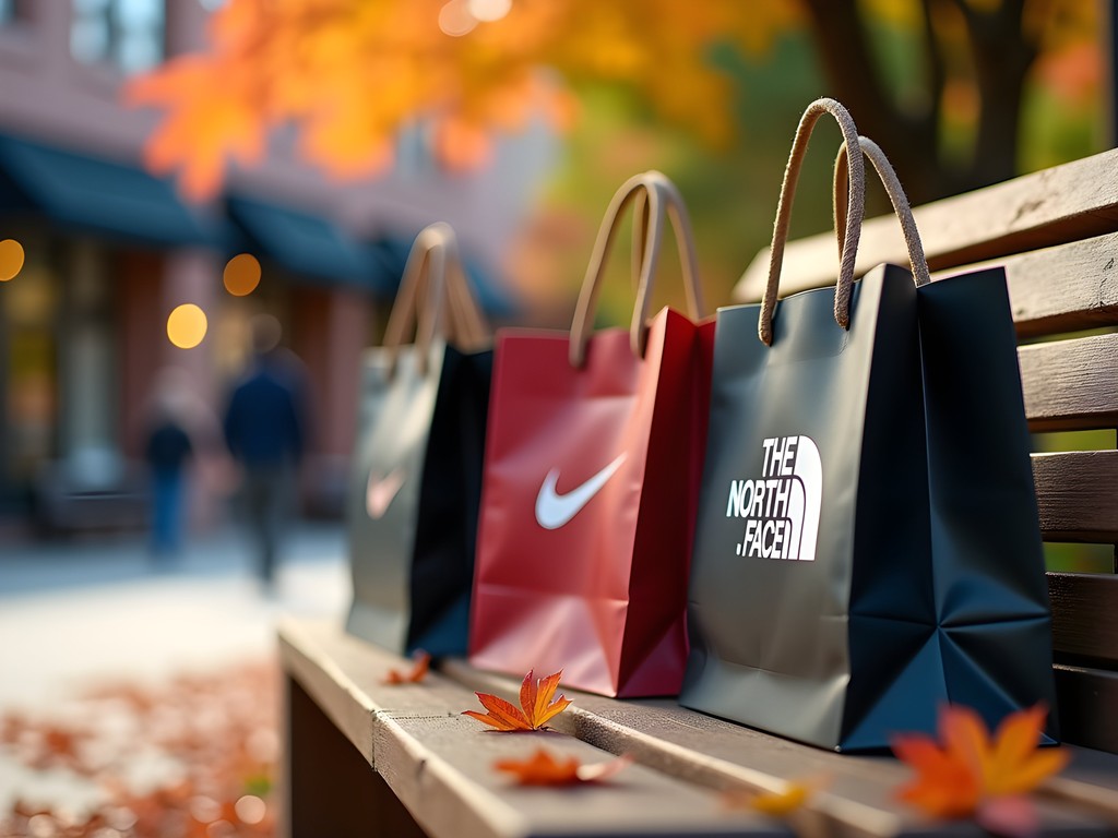 Shopping bags from premium outlet stores in Merrimack, New Hampshire