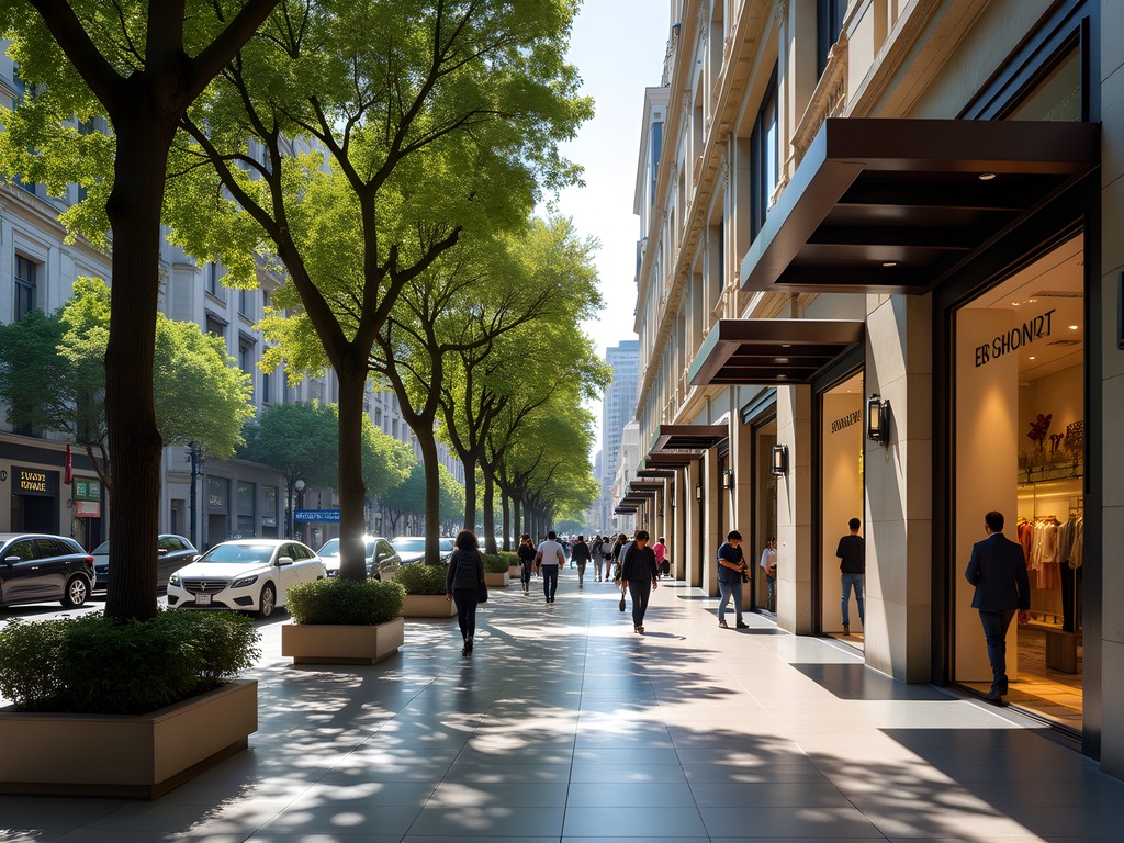 Elegant tree-lined Avenida Presidente Masaryk in Polanco with luxury boutiques