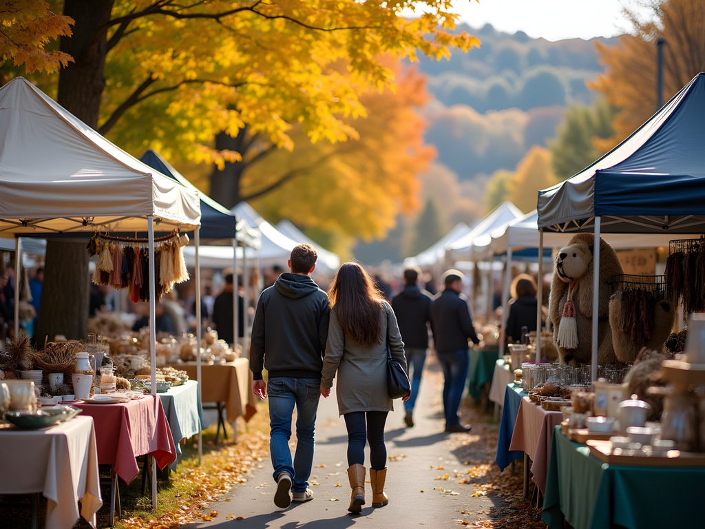 Handcrafted goods at Capital City Farmers Market with fall colors