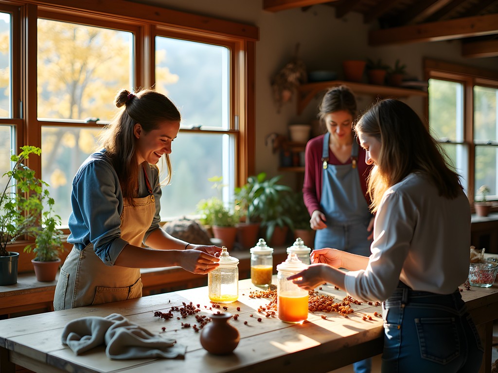 Sustainable crafting workshop in Montpelier with natural materials