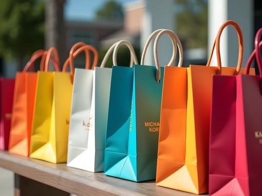 Shopping bags from various stores at Tanger Outlets Myrtle Beach