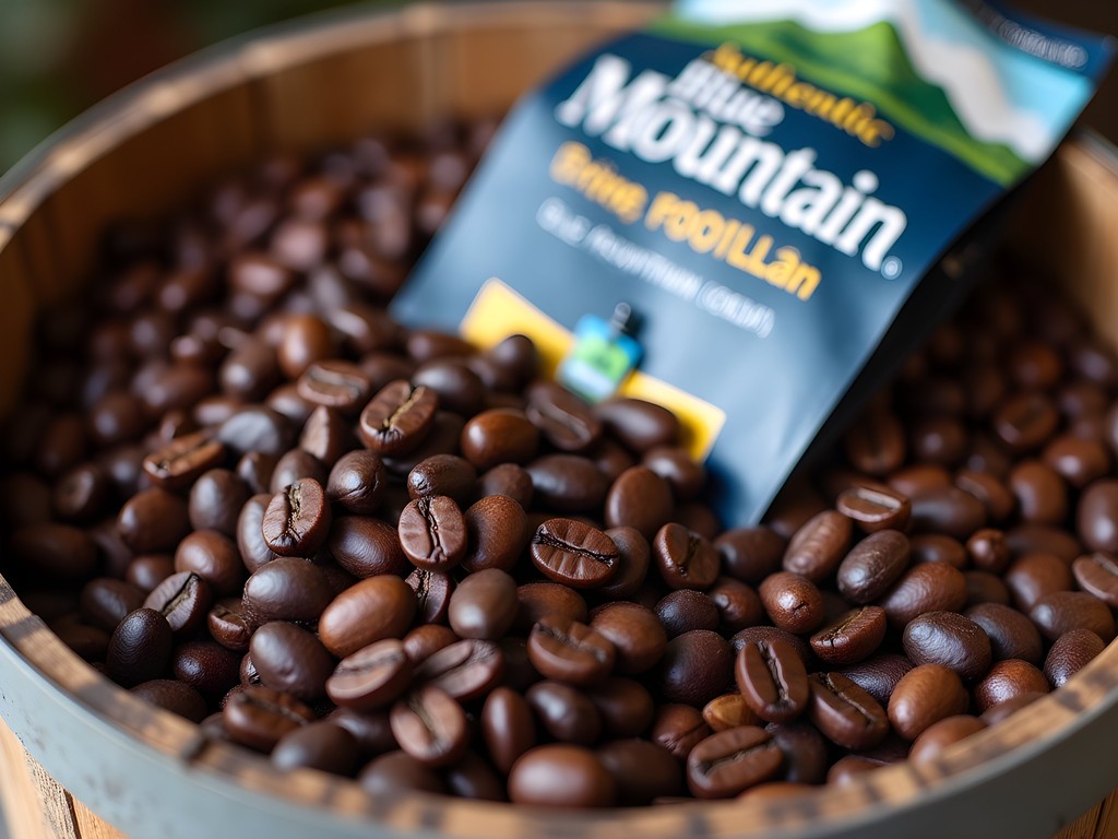 Authentic Blue Mountain coffee beans for sale in Negril shop