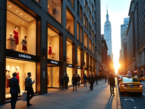 Luxury flagship stores along Fifth Avenue in New York City