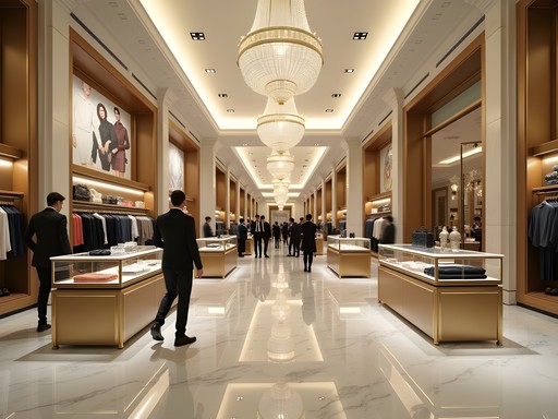 Elegant interior of a luxury department store in New York City