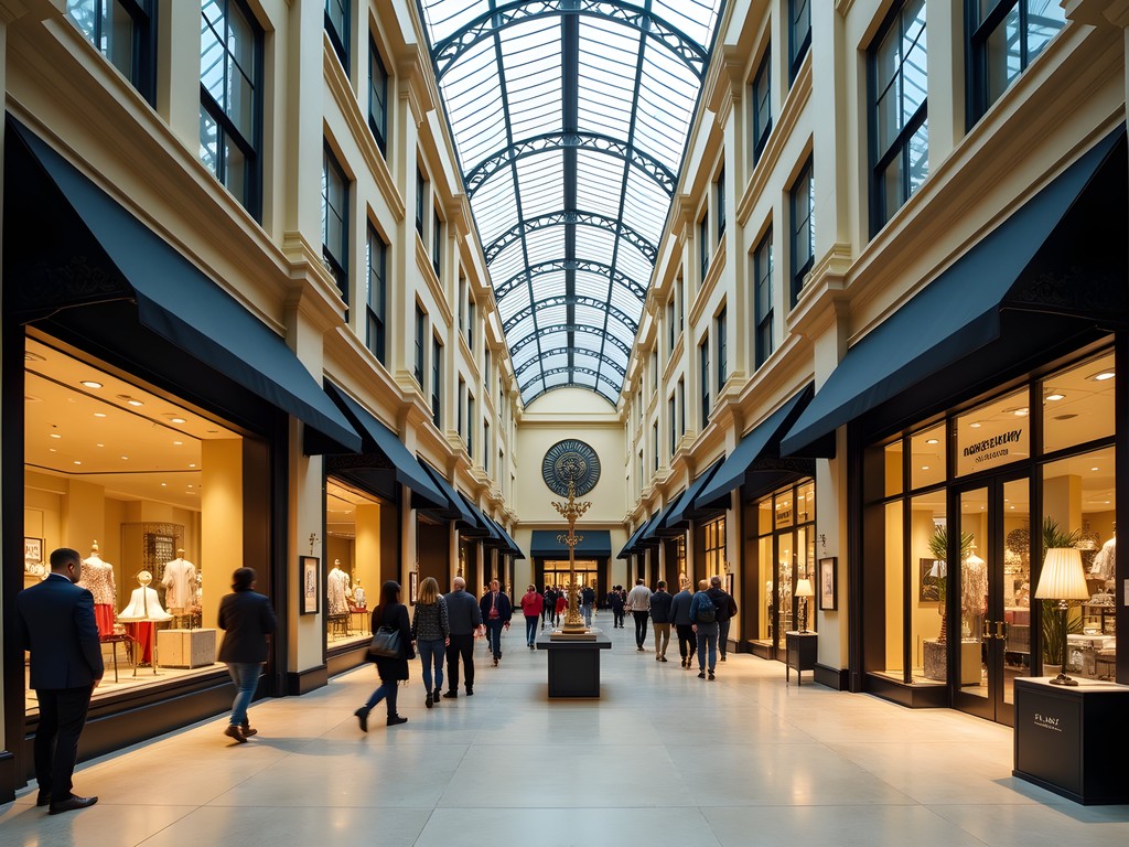 Elegant storefronts in the renovated Hahne & Co. building in Newark's Military Park district