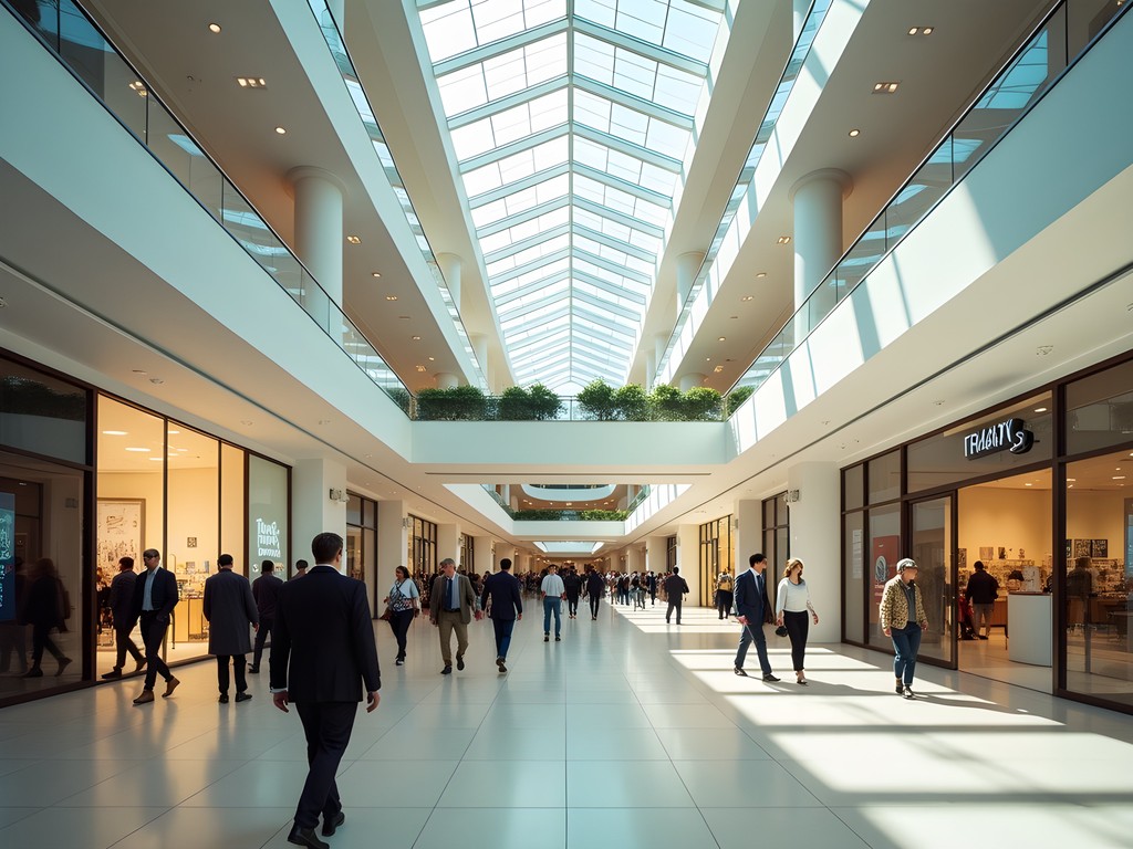 Modern interior of Gateway Center shopping complex in Newark