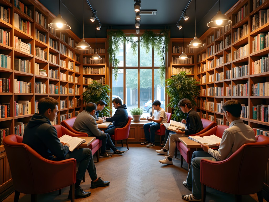 Interior of Source of Knowledge bookstore in Newark showing wellness section