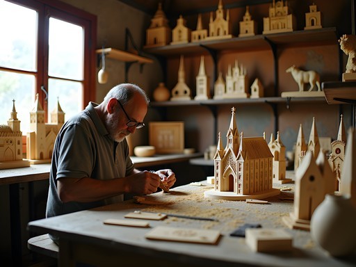Master craftsman creating intricate balsa wood sculptures in Portoviejo workshop