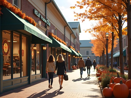 Seasonal decorations and sales at Reading Premium Outlets