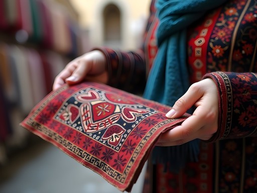 Close inspection of traditional Bulgarian embroidery patterns and techniques